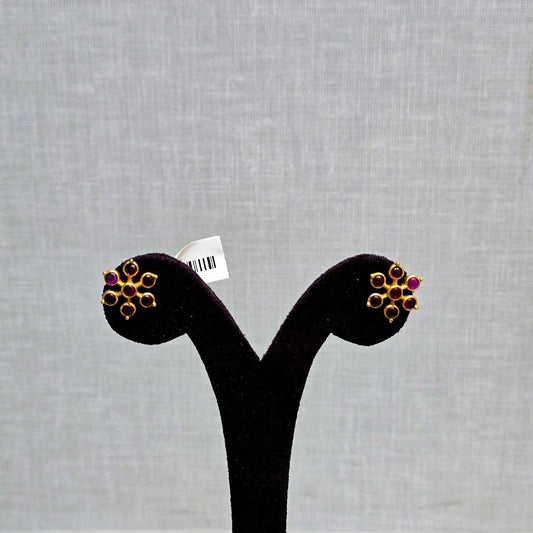 Vintage Ruby Petal Studs