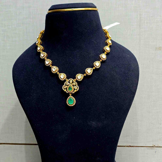 Kundan Green Stones  Necklace