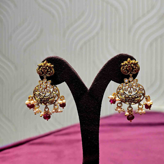 Heritage Ruby Pearl Jhumkas
