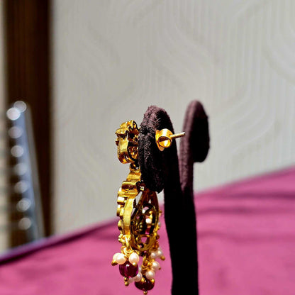 Heritage Ruby Pearl Jhumkas