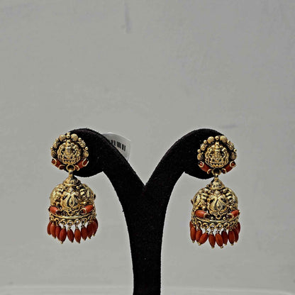 Lakshmi Ratnam Coral Jhumkas