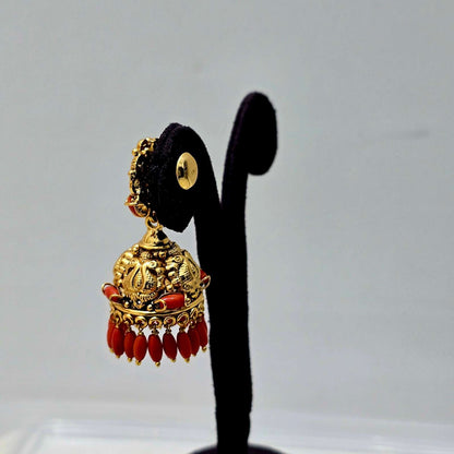 Lakshmi Ratnam Coral Jhumkas
