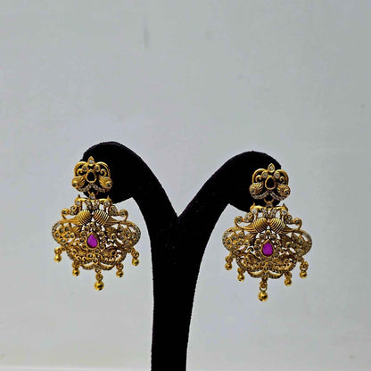 Shringar Ruby Filigree Earrings
