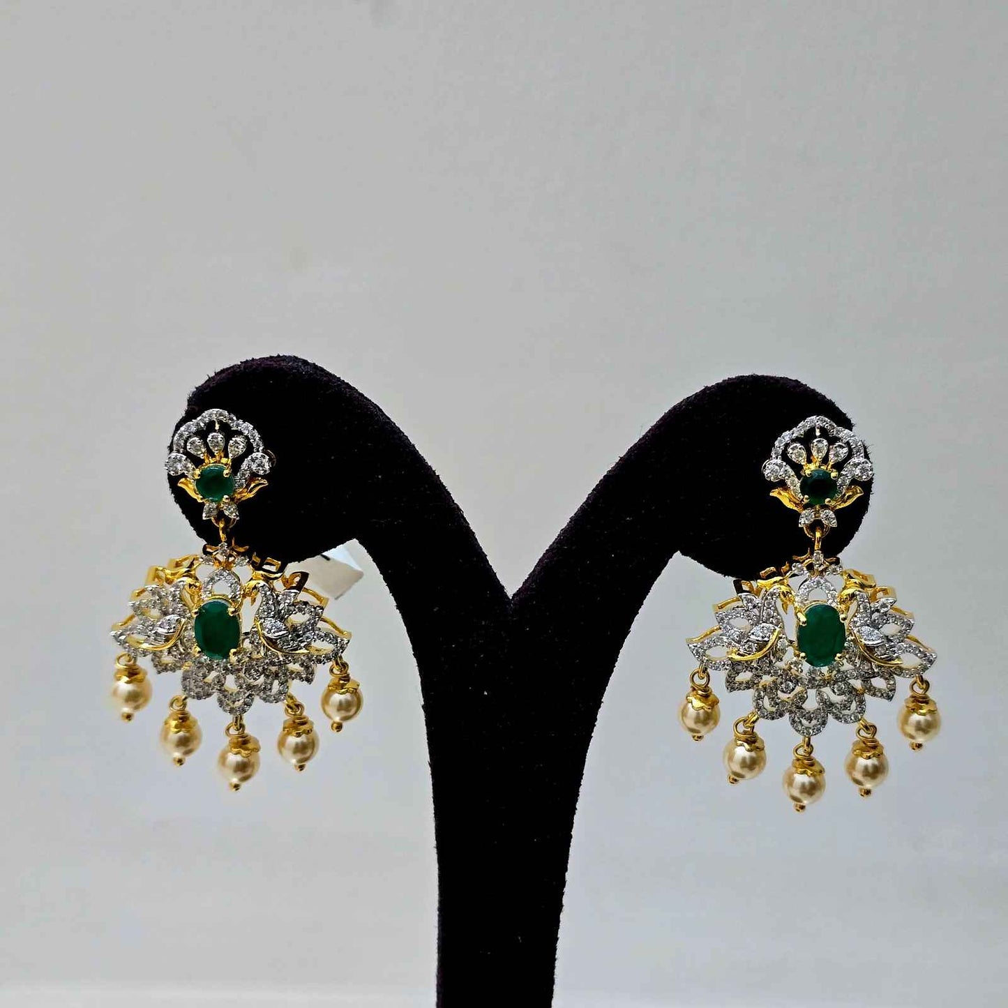 Crystal Bloom Chand Earrings