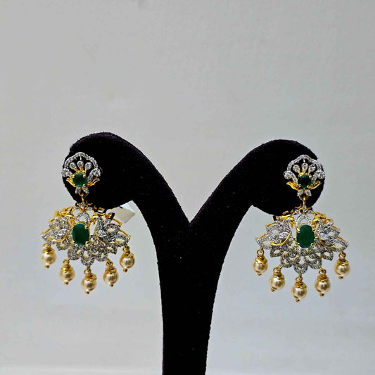 Crystal Bloom Chand Earrings