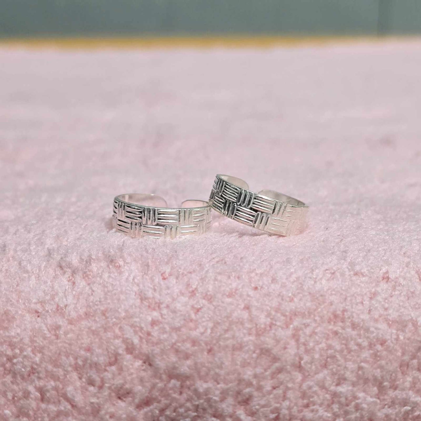Woven Block Toe Rings