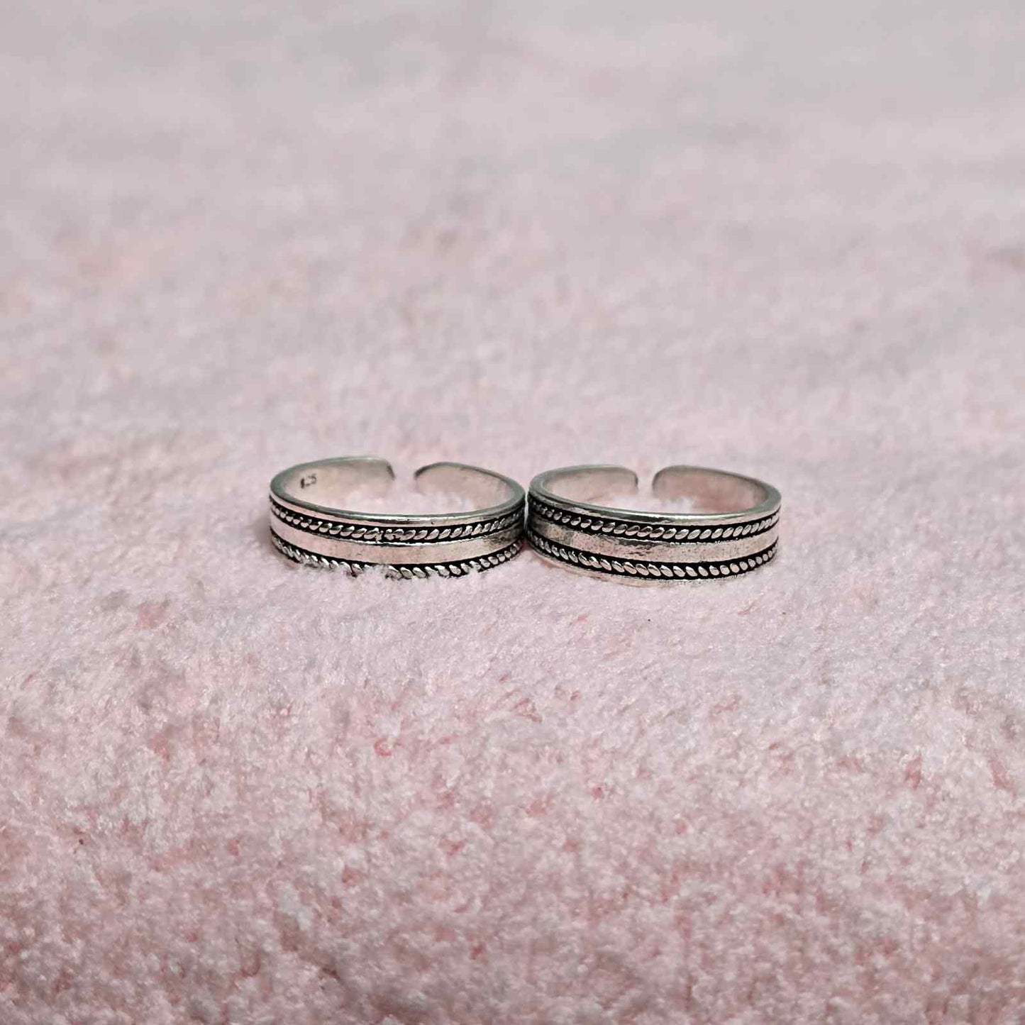 Silver Braid Toe Rings