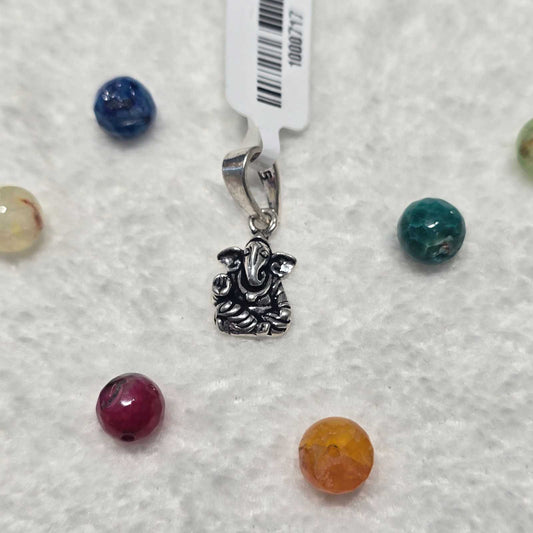 minimal Ganesh silver pendant