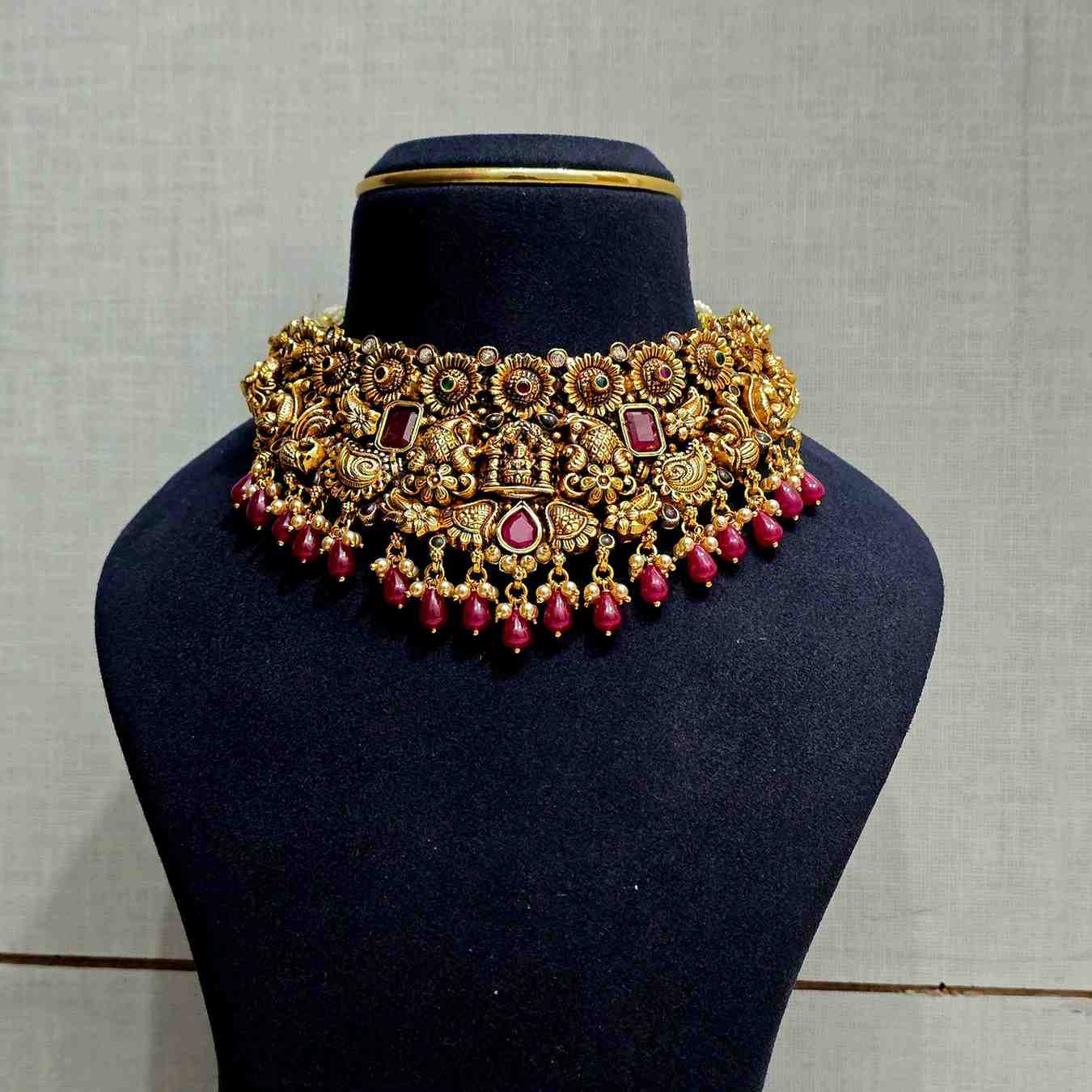 Aaradhya Ruby Temple Choker