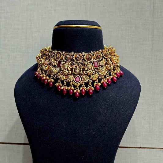 Aaradhya Ruby Temple Choker