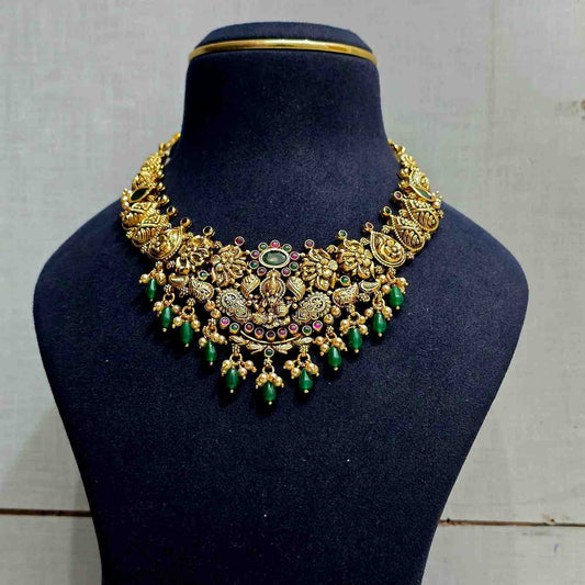 Emerald Lakshmi Necklace