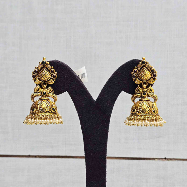 Pearl Crown Temple Jhumki