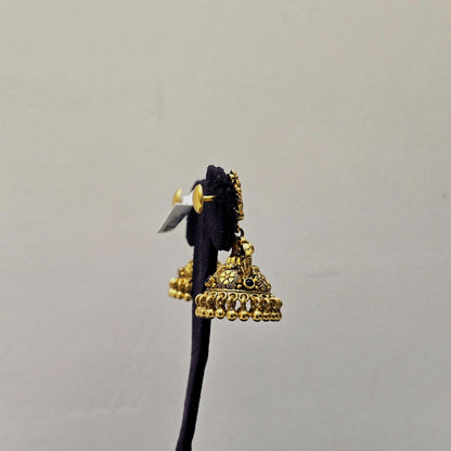 Mayura Pushpa Antique Jhumkas
