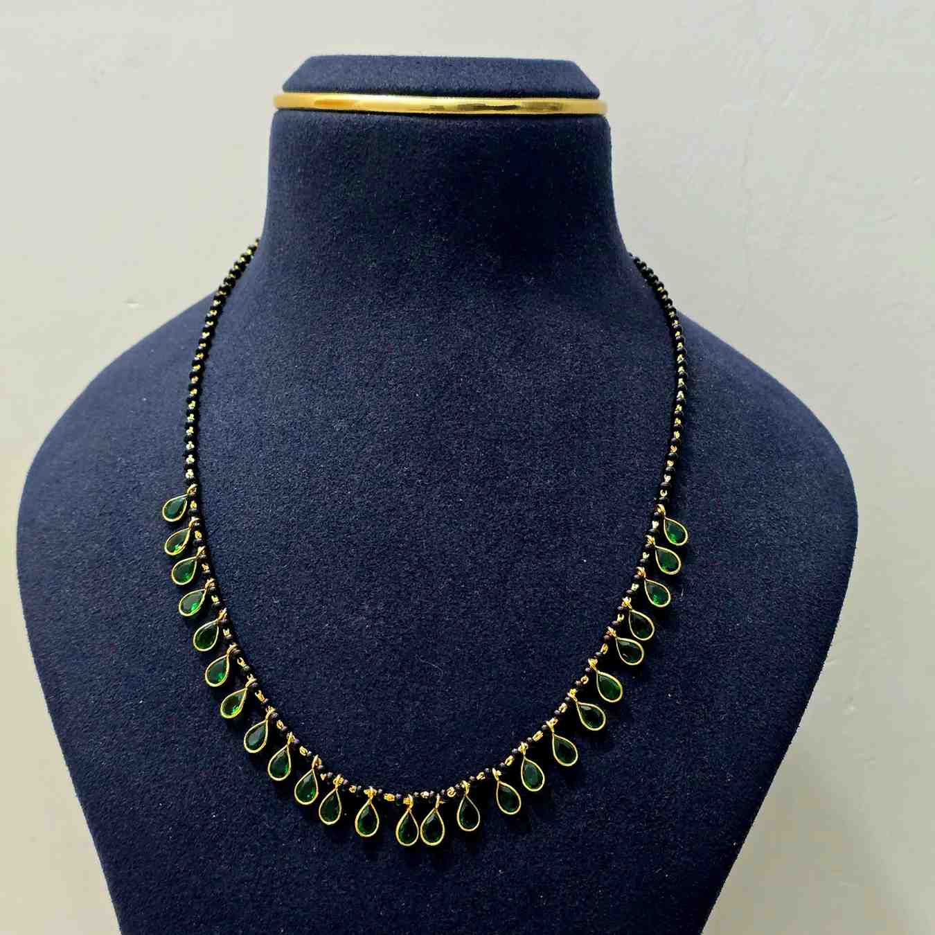 Green Black Beads
