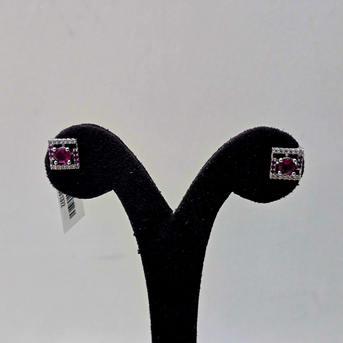 Geometric Ruby Studs