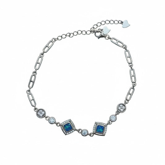 Blue Aura Silver Bracelet