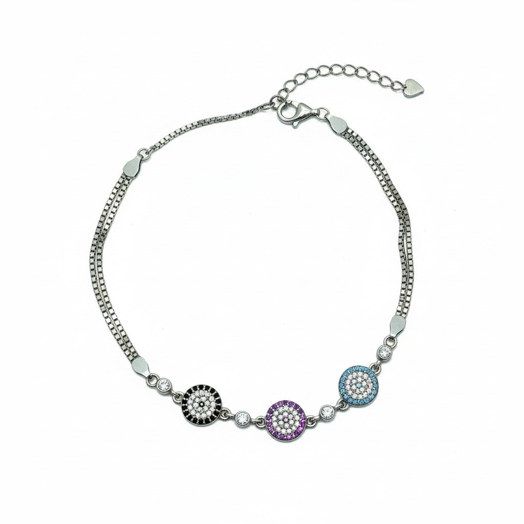 Multicolor Round Charm Bracelet