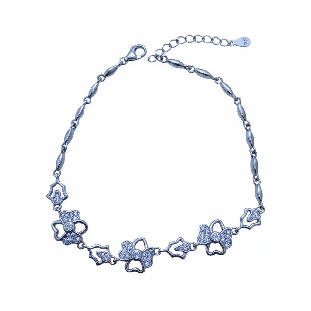 Flower Design CZ Bracelet