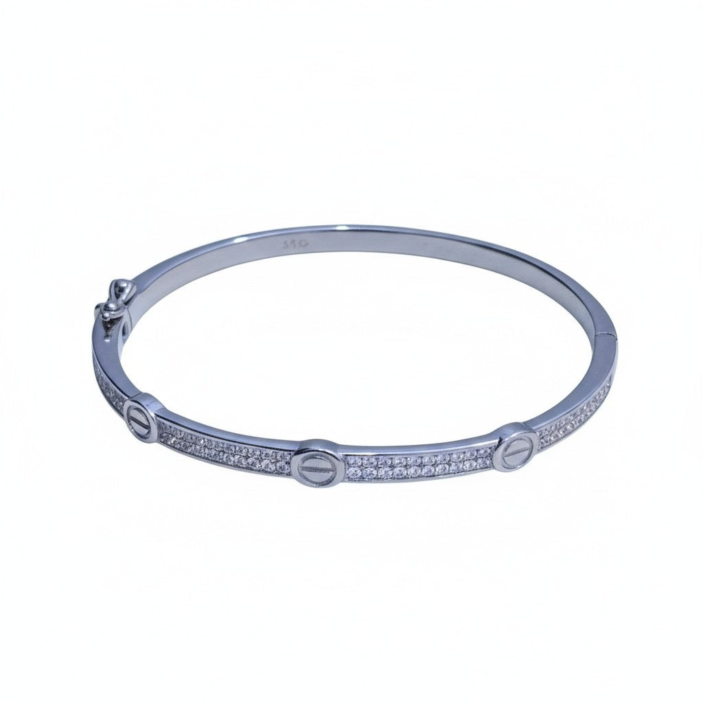Luxe Circle Silver Kada