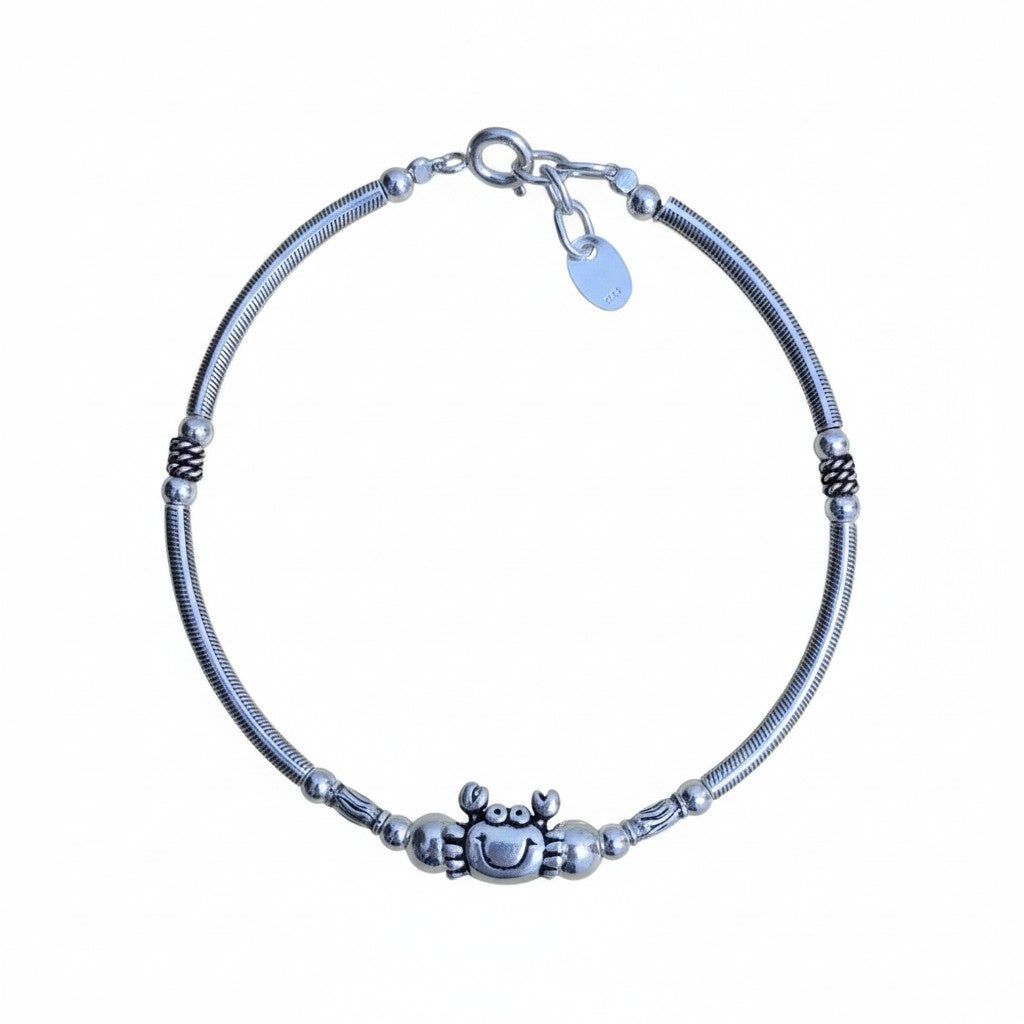 Happy Crab Silver Bracelet