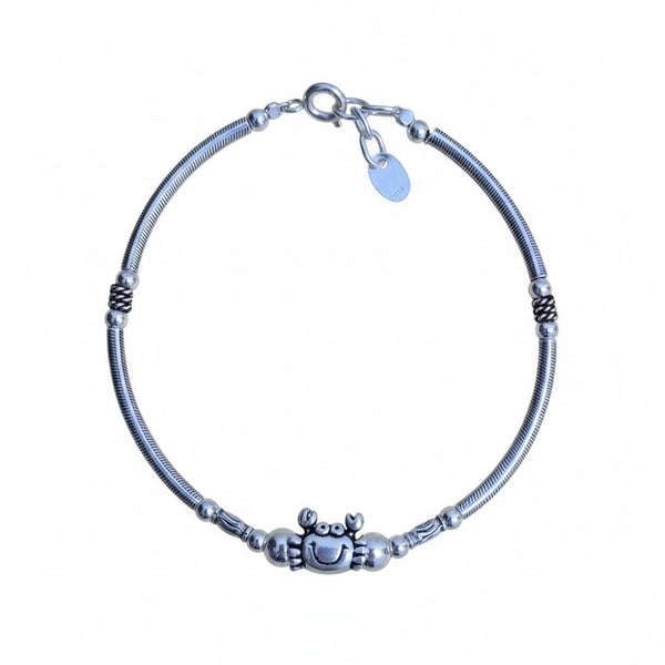 Happy Crab Silver Bracelet