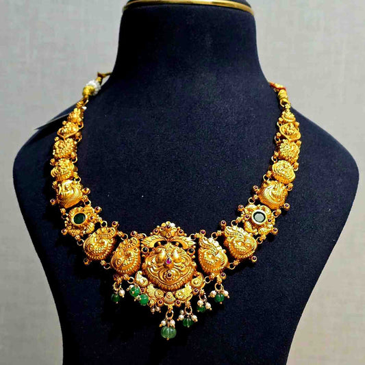 Divya Temple Peacock Necklace