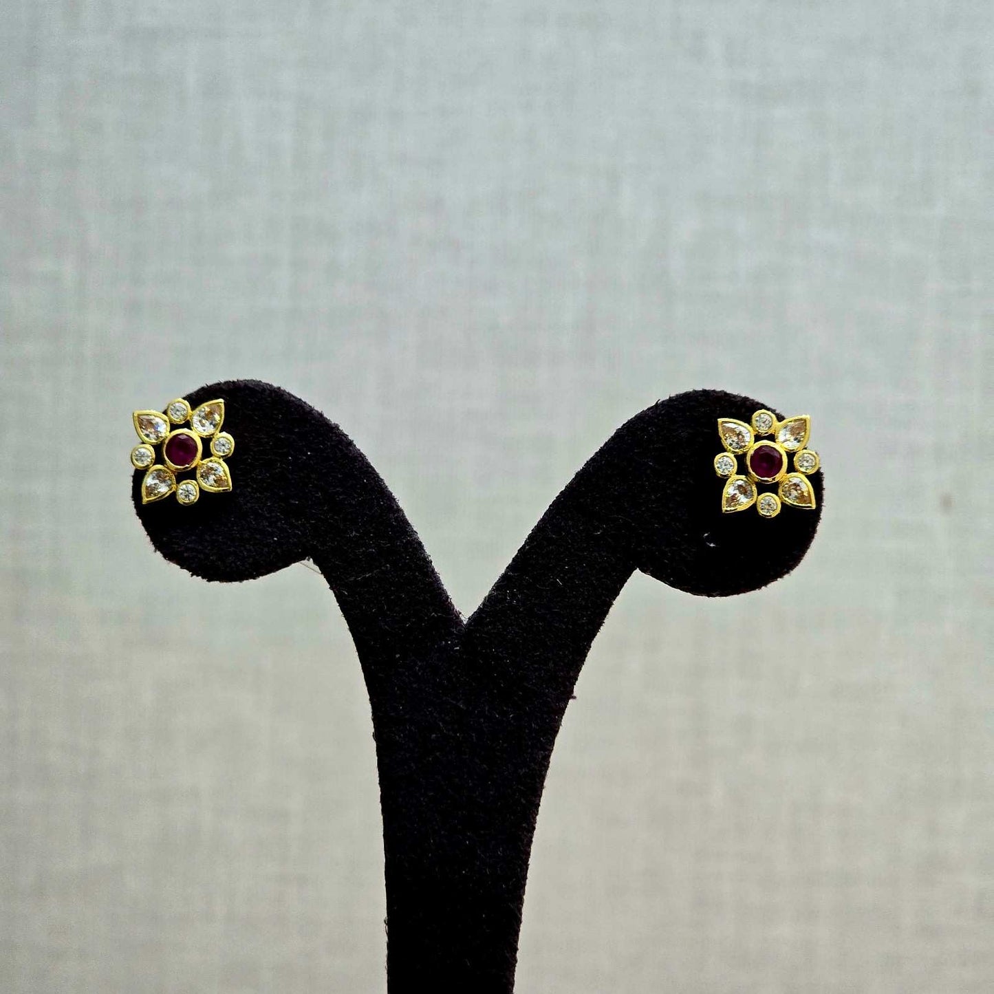 Classic Ruby Petal Studs