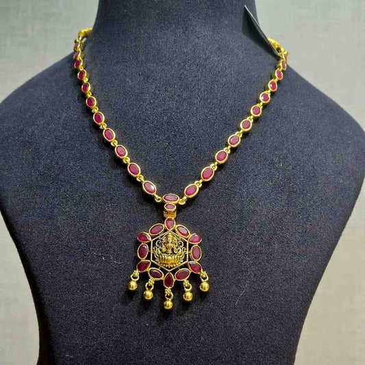 Sacred Ruby Lakshmi Necklace