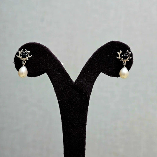 Antler Pearl Earrings
