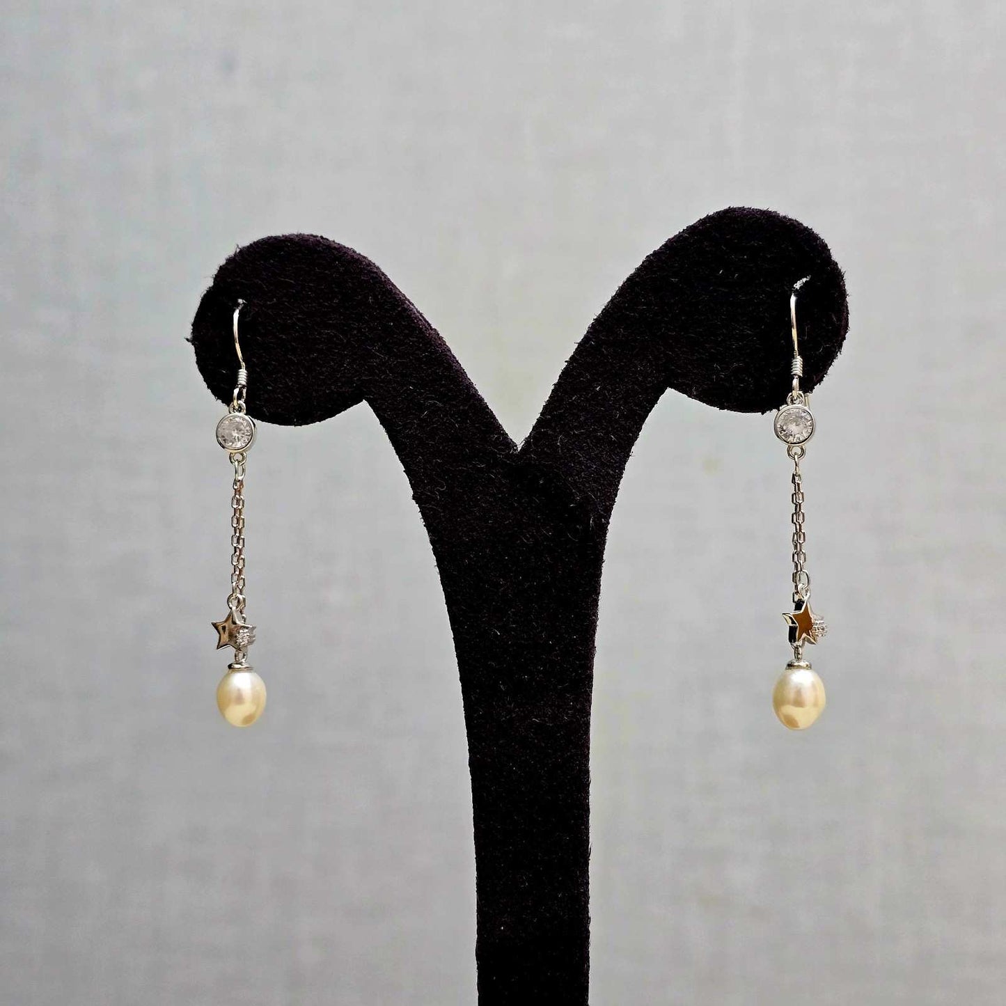 Celestial Chain Pearls Earrings