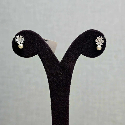 Crystal Flower Pearl Drops