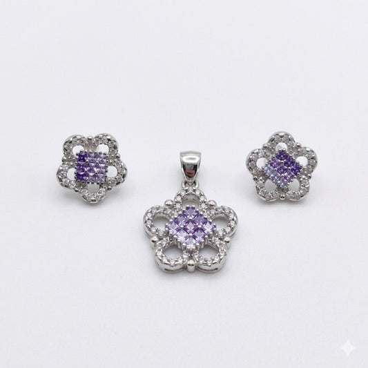 Lavender Bloom Locket Set