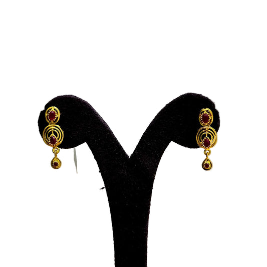 Crimson Spiral Earrings