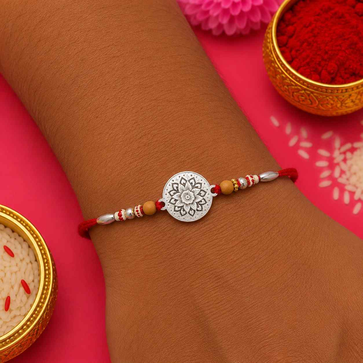 Flower Round Rakhi - 1