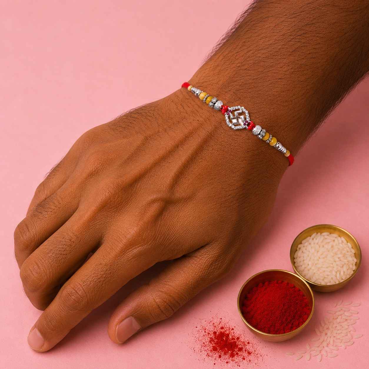 Swastik Round Rakhi - 1