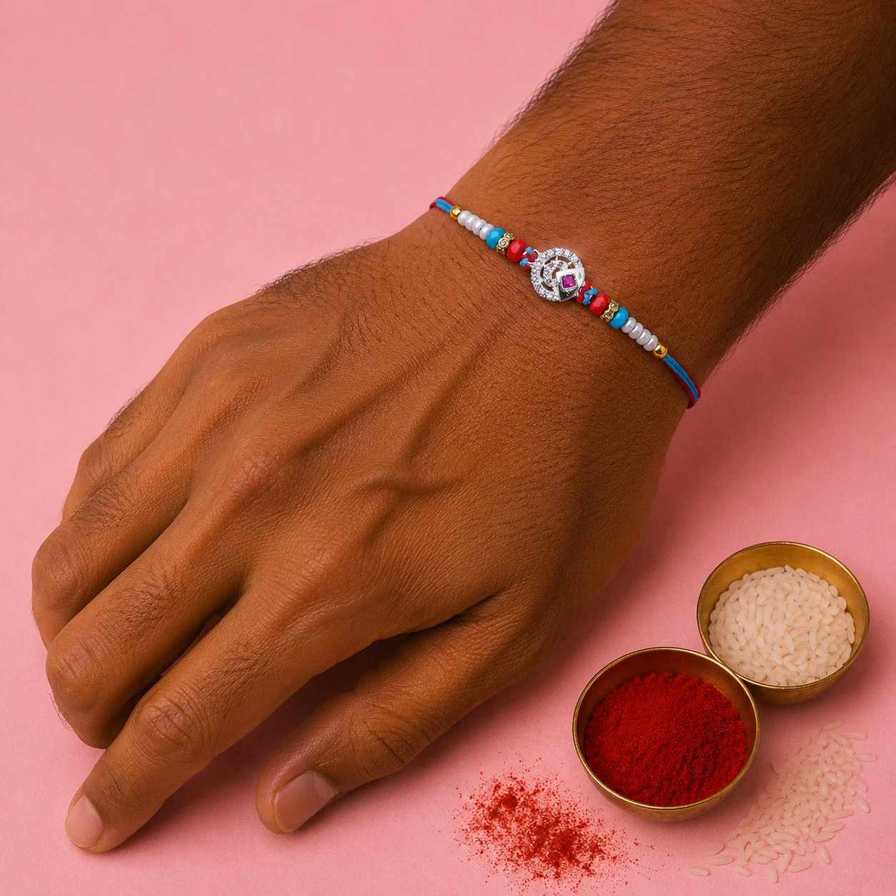 Circular Bloom Blue Rakhi