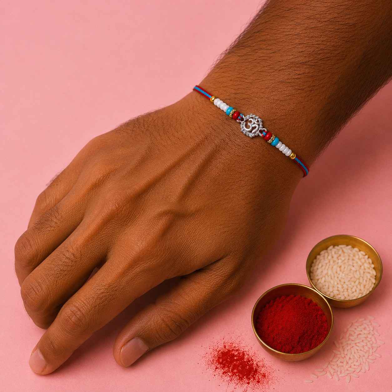 Hexa Om Blue Rakhi