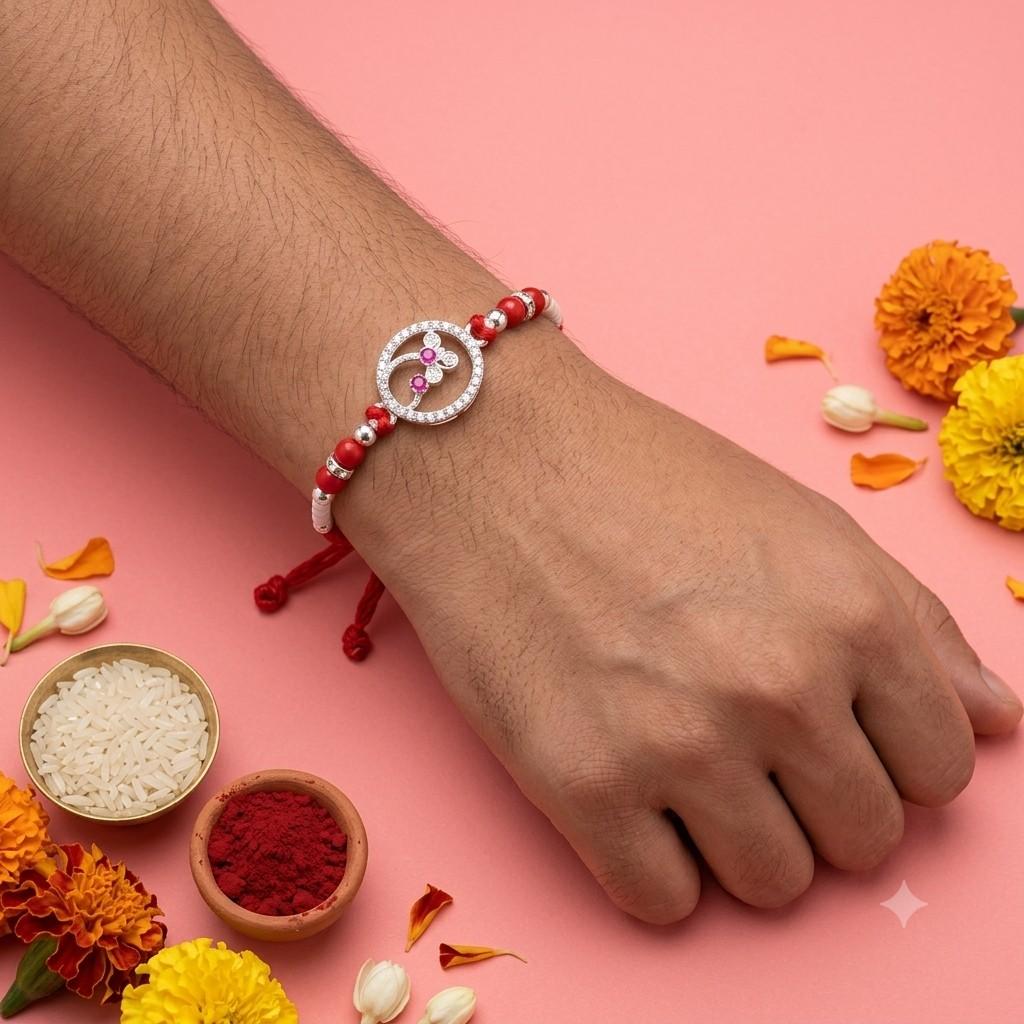 Oval Floral Rakhi