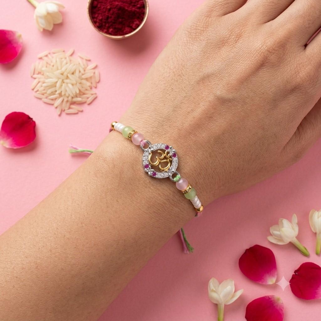 Golden Om Loop Rakhi