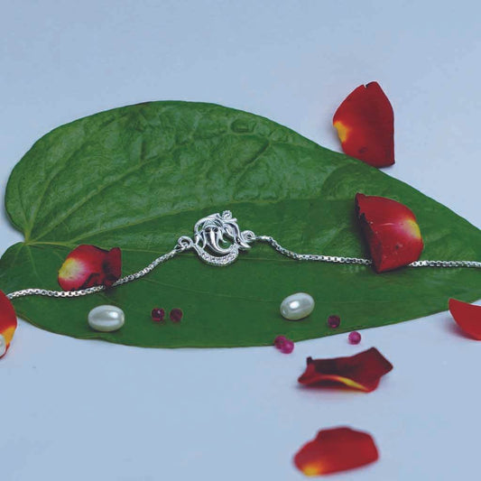 Ganesh Chain Rakhi - Mayuri Silver House