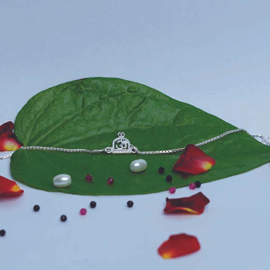 Om Trishul Shivaya Chain Rakhi - Mayuri Silver House