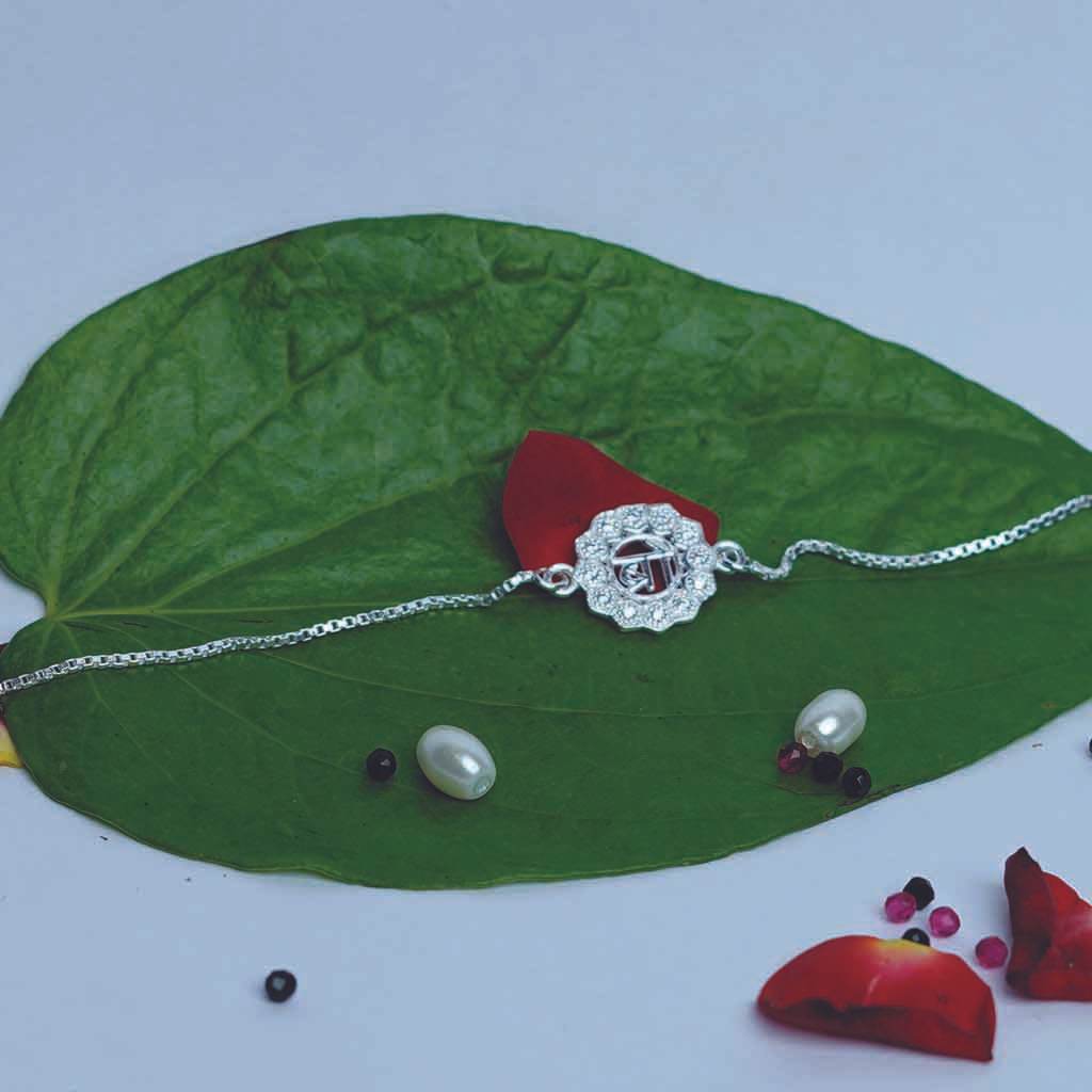 Bro Hindi Chain Rakhi - Mayuri Silver House