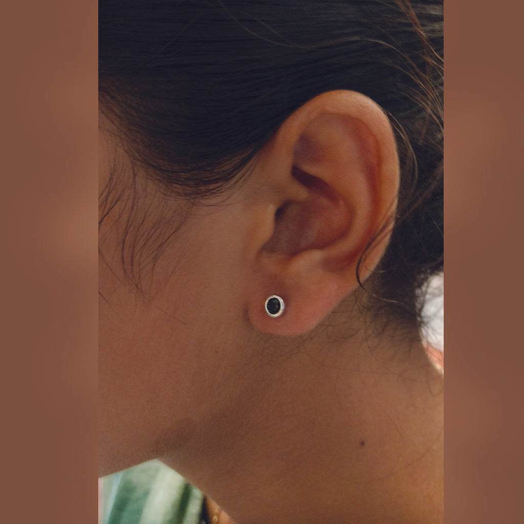 Midnight Bloom Studs - Mayuri Silver House