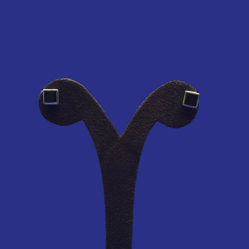 Shadow Square Studs - Mayuri Silver House