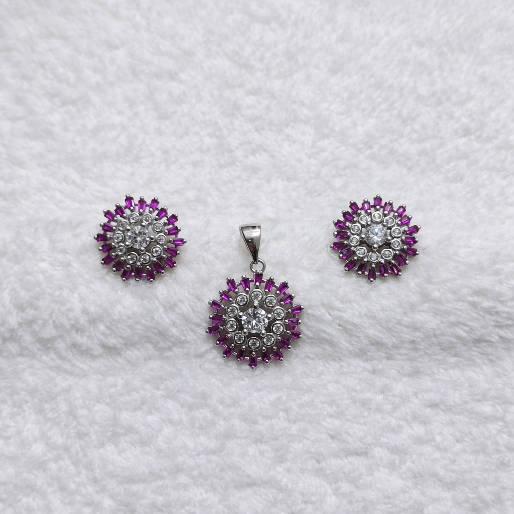 Ruby Blossom Locket Set