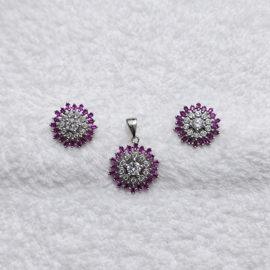Ruby Blossom Locket Set