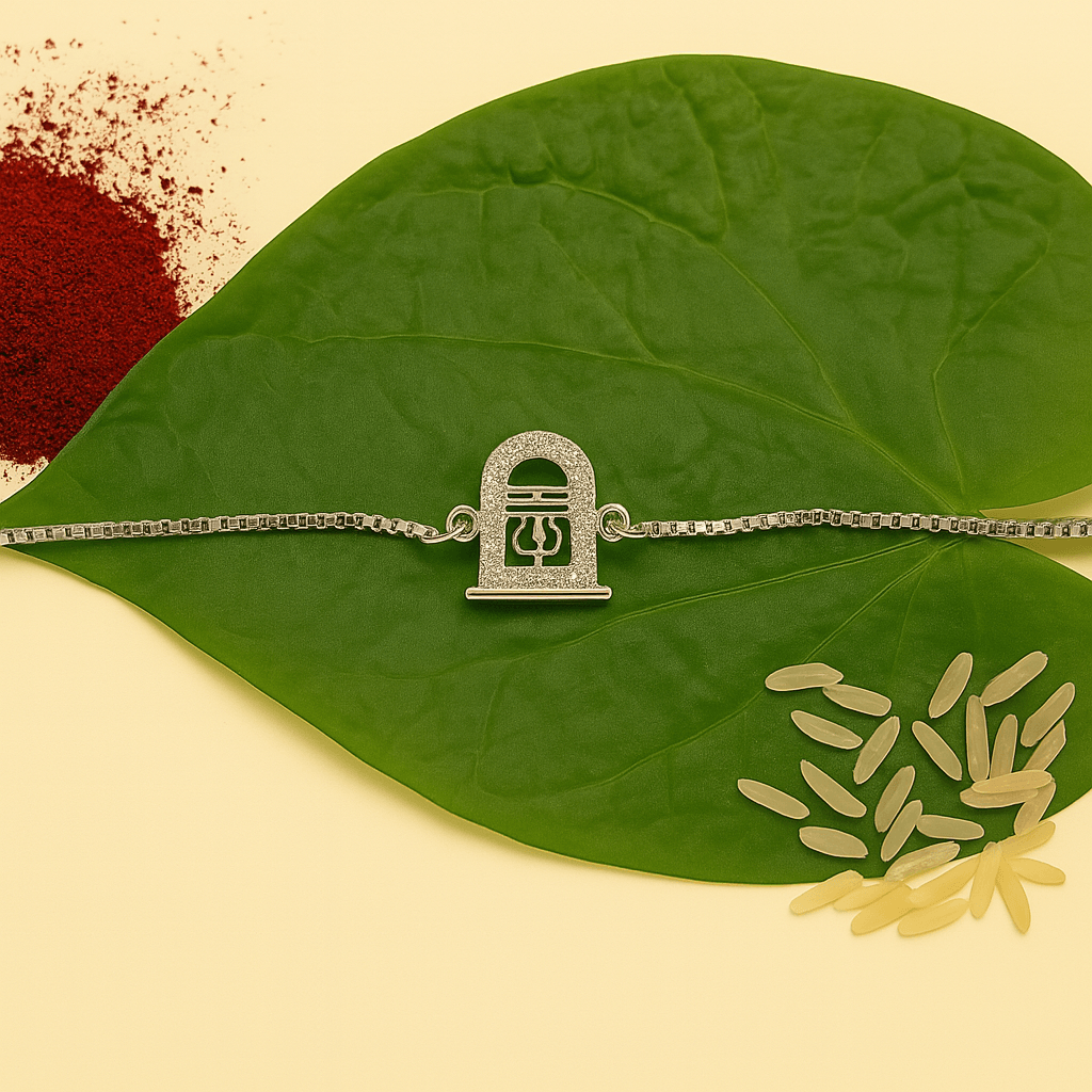 Shiva Trishul Chain Rakhi - Mayuri Silver House