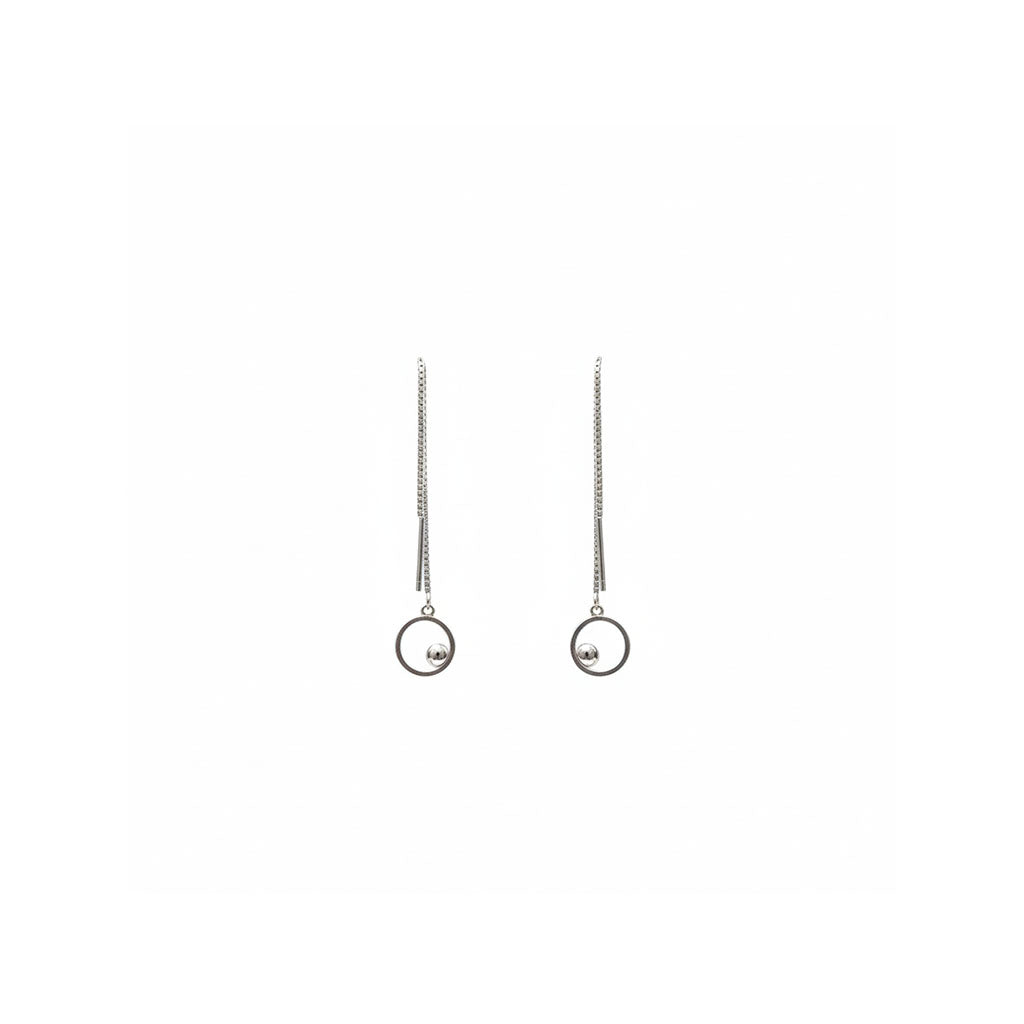 Circle Pearl Drop Hangings