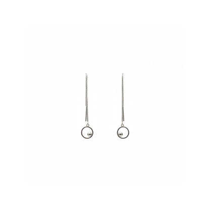 Circle Pearl Drop Hangings