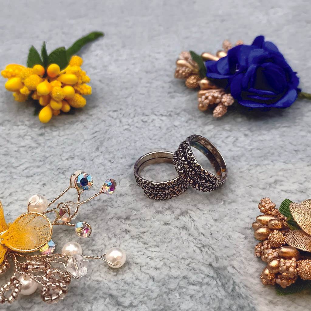 Flower Vintage Toerings - Mayuri Silver House